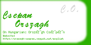 csepan orszagh business card